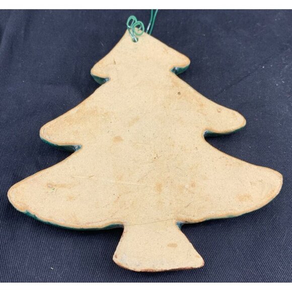 Art Pottery Christmas Tree Christmas Ornament Trivet Decor 6" Tall FLAW - Picture 8 of 8